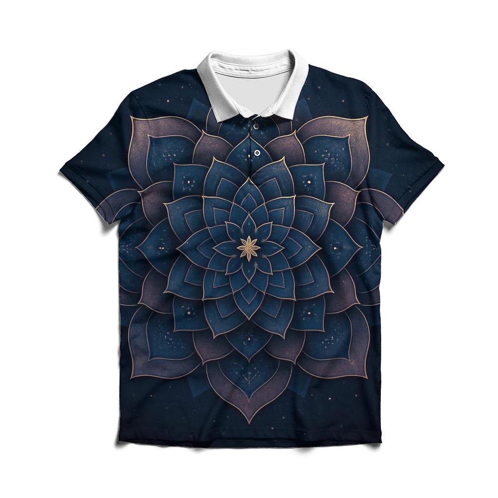 Starlit Mandala Drift stylish collar polo tees