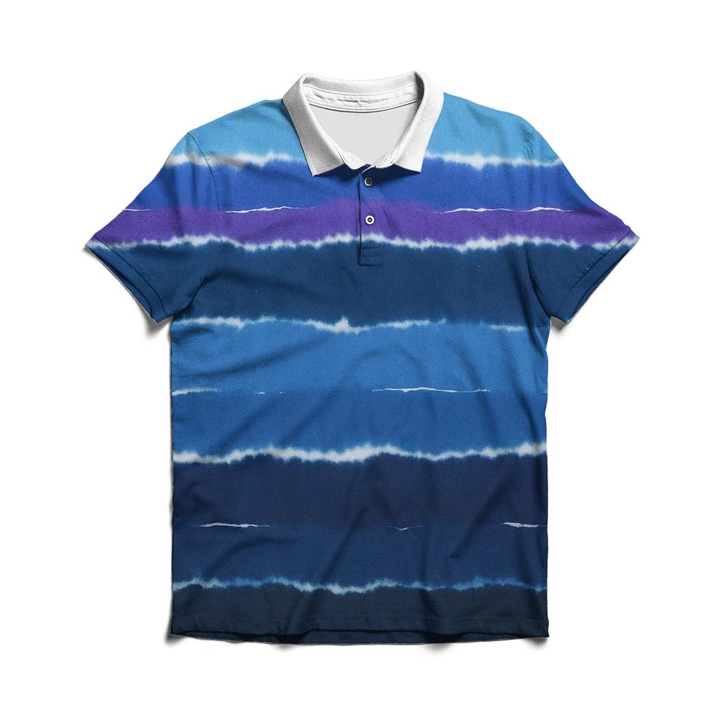 Horizon Stripe Deep Space Layers personalized polo shirts