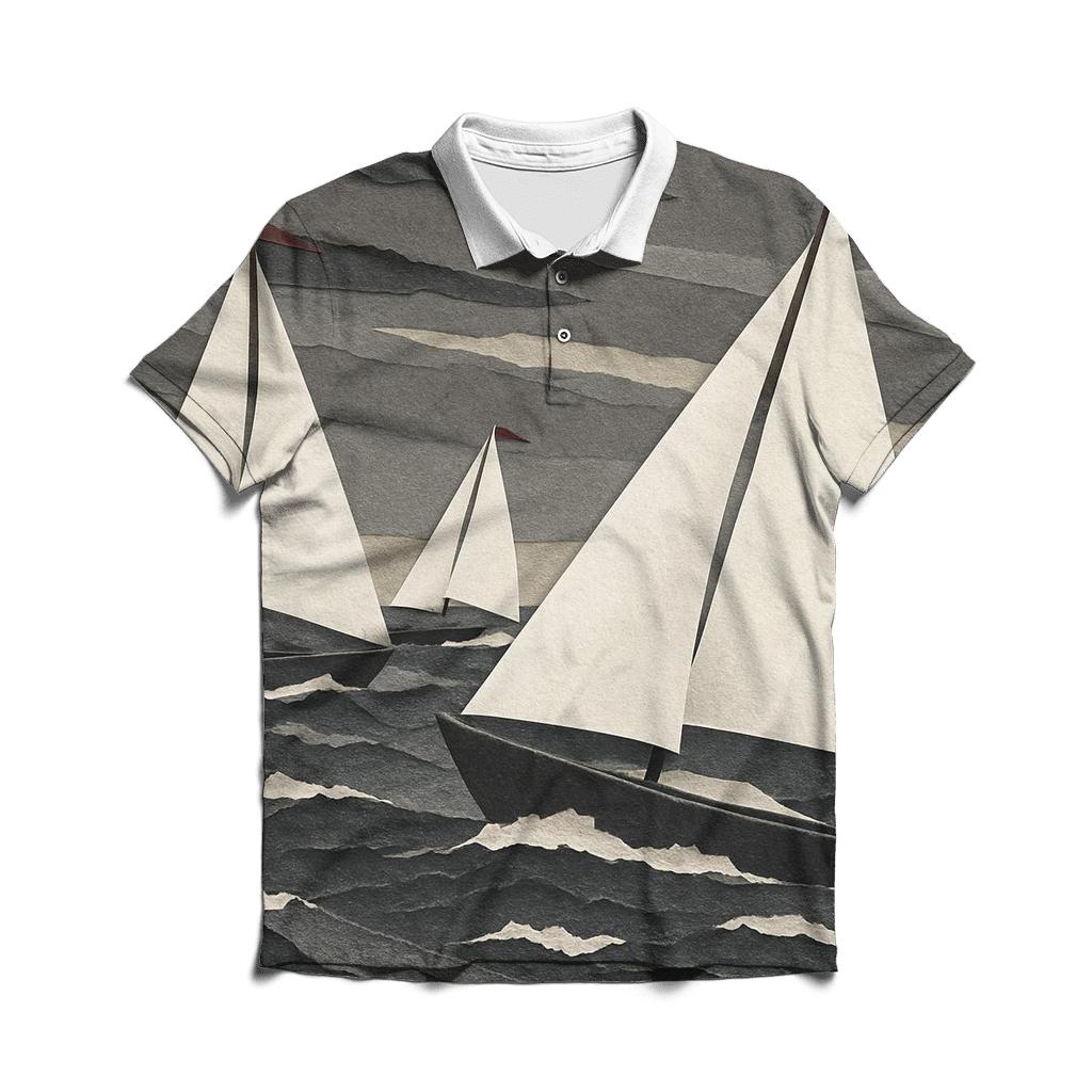Stormy Sailing Regatta Cutouts casual sports polo shirts