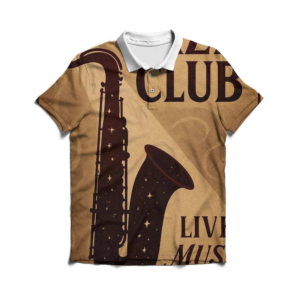 Vintage Jazz Club Night Poster With Starry Spotlight stylish collar polo tees