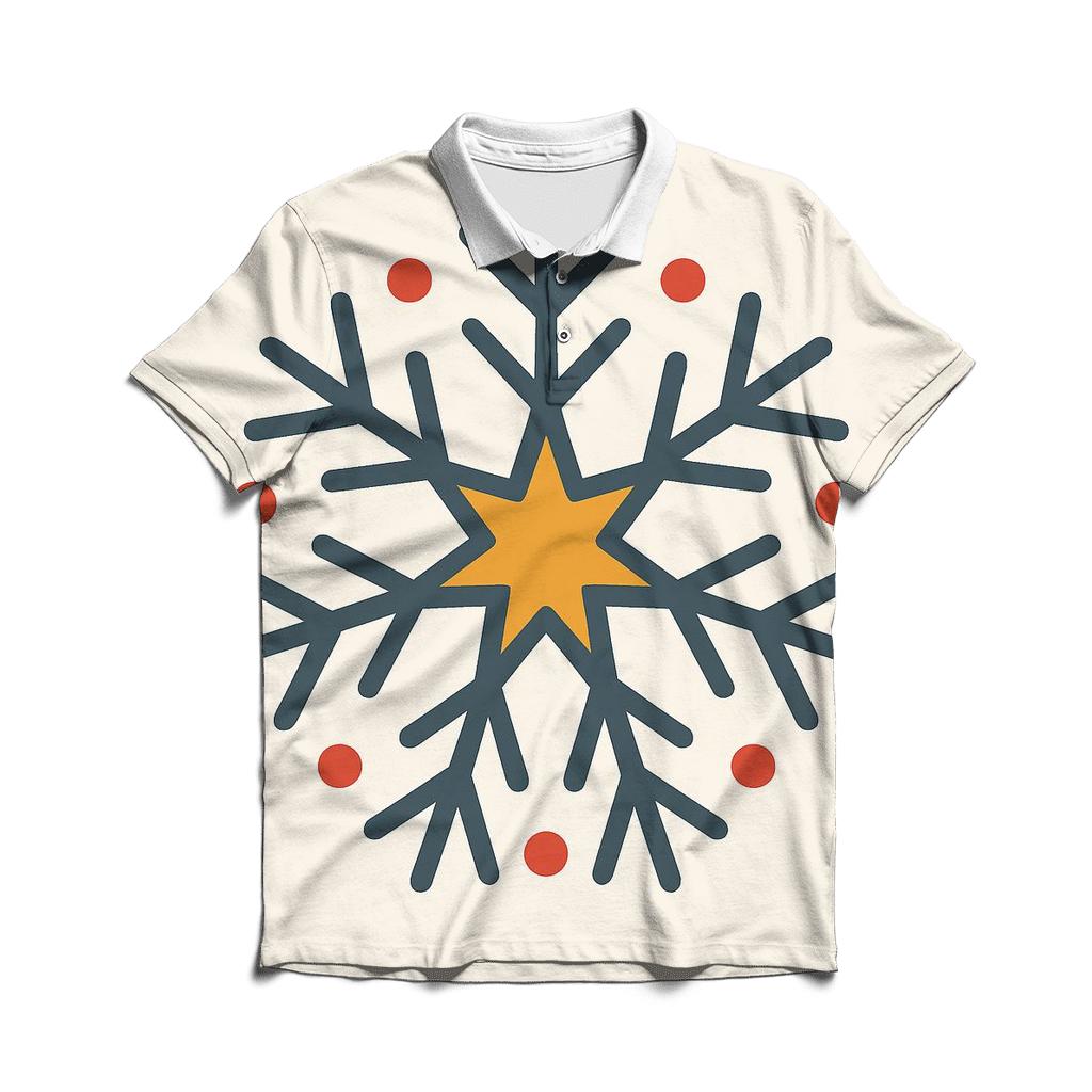 Reindeer Antler Starburst embroidered polo tops