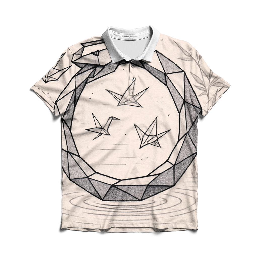 Paper Crane Ouroboros Loop premium cotton polo shirts