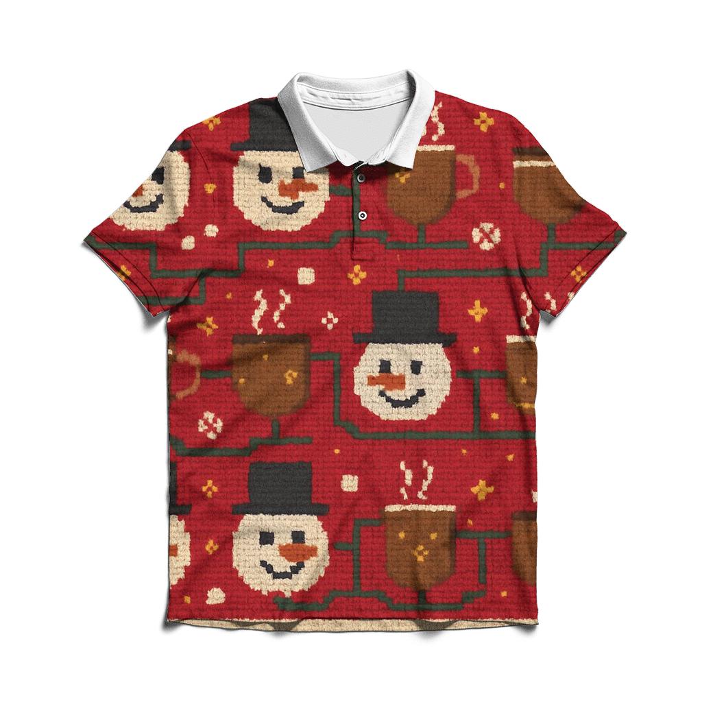 Snowman Hot Cocoa Circuit Design personalized polo shirts