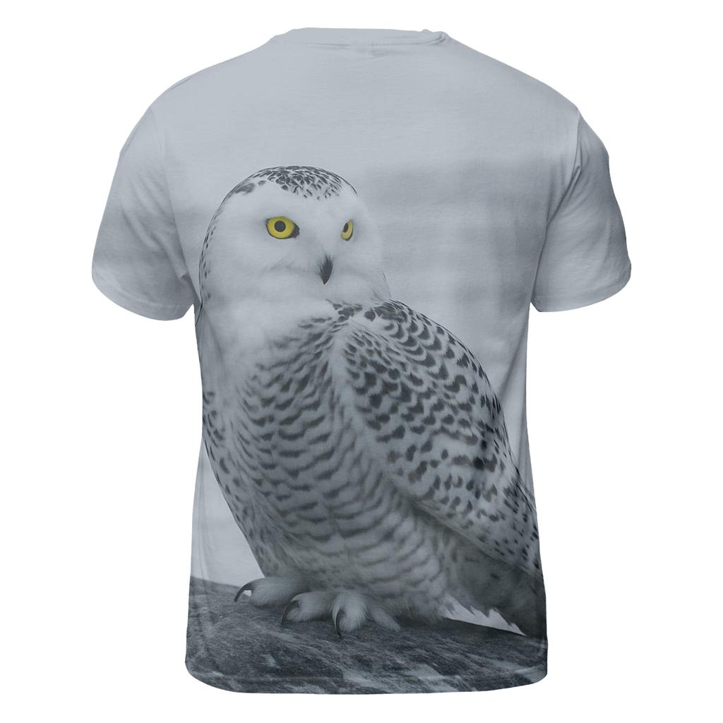 Glacier Edge Sentinel Snowy Owl creative print fashion shirts