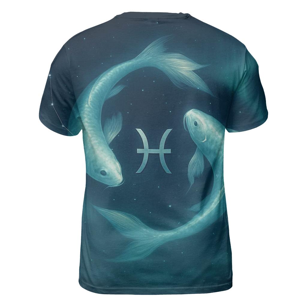 Pisces Twin Fish Aurora Drift statement graphic shirts
