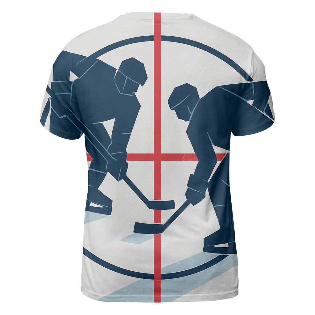 Ice Rink Geometry Faceoff artistic all-over print tops