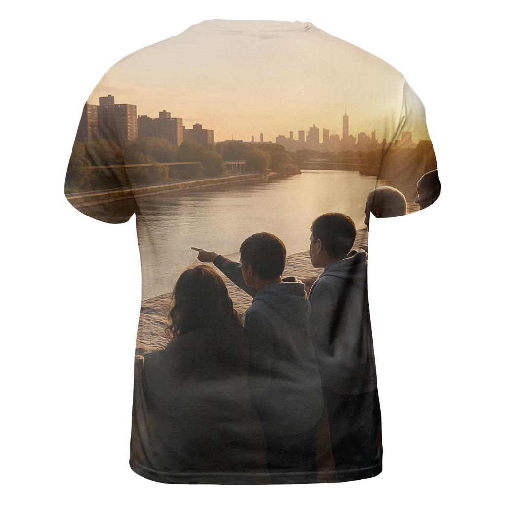 Harlem River Sunset From High Bridge artistic all-over print tops