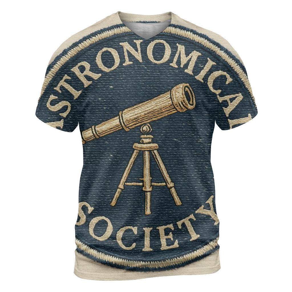 Antique Observatory Badge Patch Design artistic all-over print tops