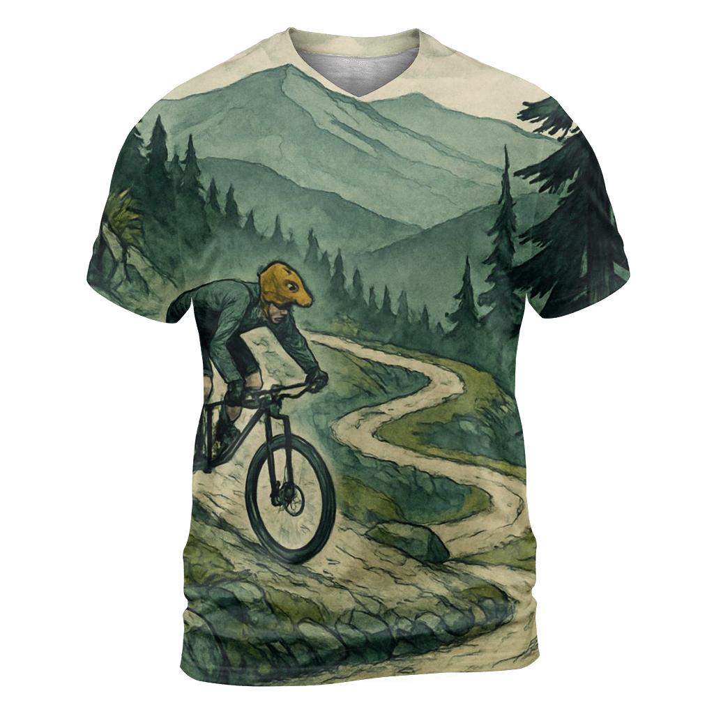 Mountain Bike Switchback Skyline unique graphic print tees