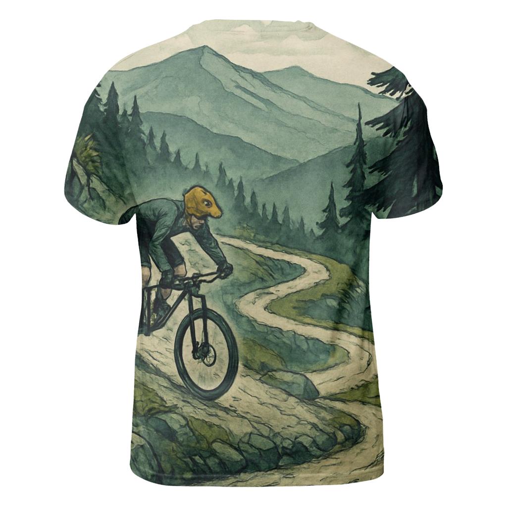 Mountain Bike Switchback Skyline unique graphic print tees