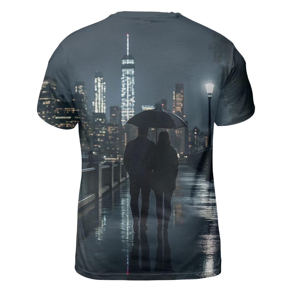 Rainy Night Reflections On The Brooklyn Heights Promenade unique graphic print tees