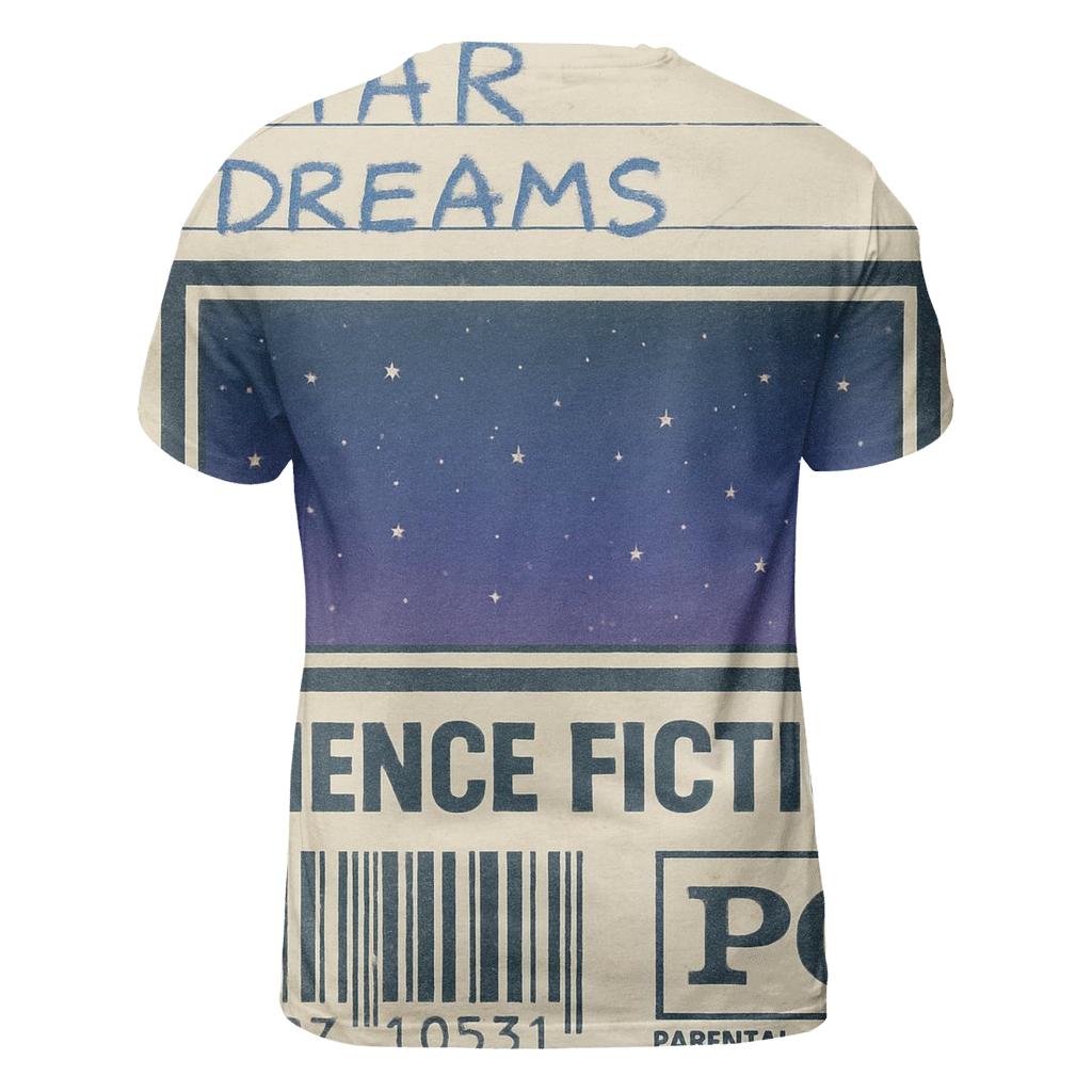 Retro Eighties VHS Night Sky Rental Label designer pattern shirts