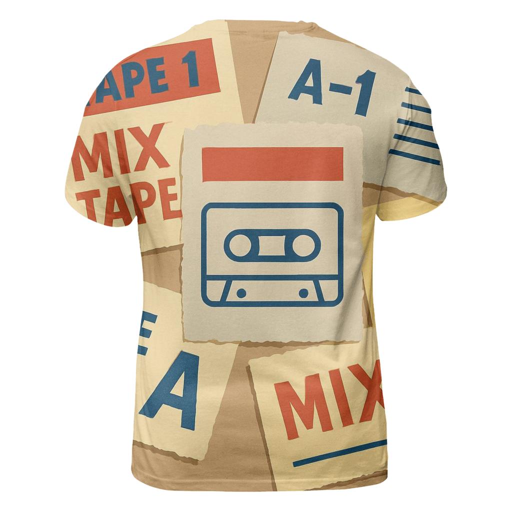Cassette Label Sticker Collage trendy printed shirt styles