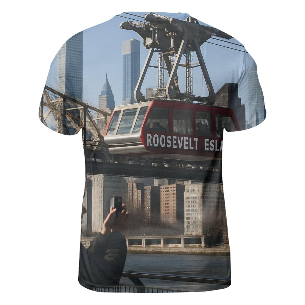 Queensboro Bridge Tram Crossing At Clear Winter Noon personalized full print shirts