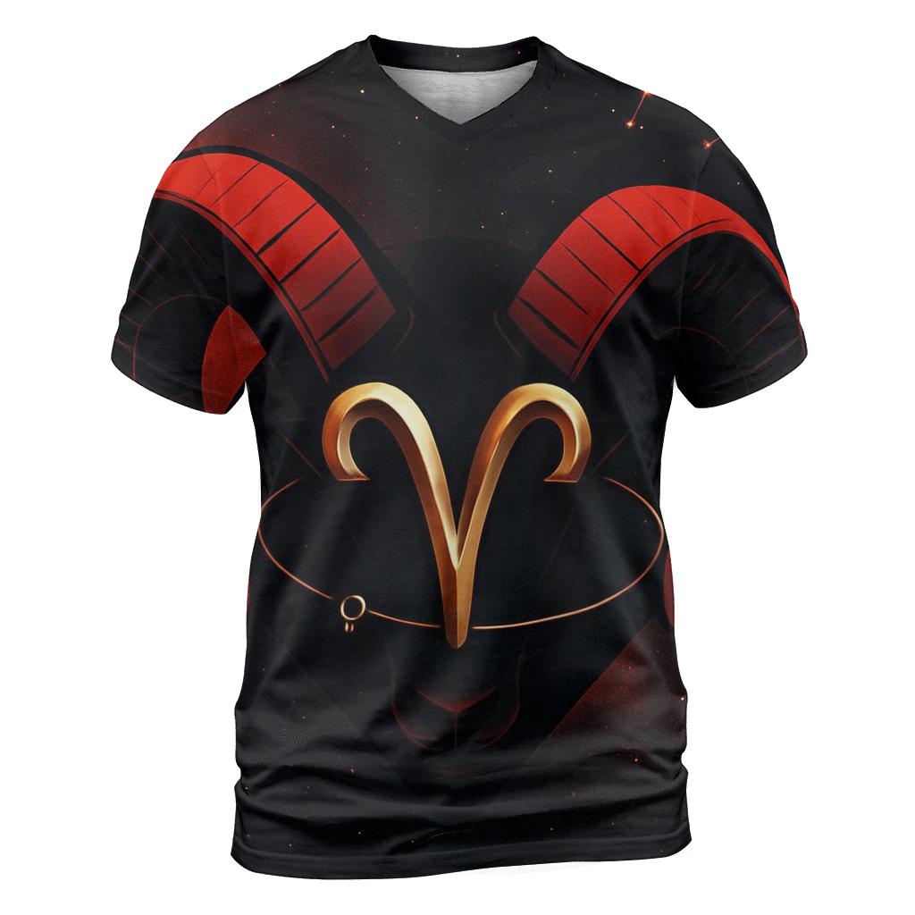 Aries Ram Horns And Mars Orbit Emblem creative print fashion shirts