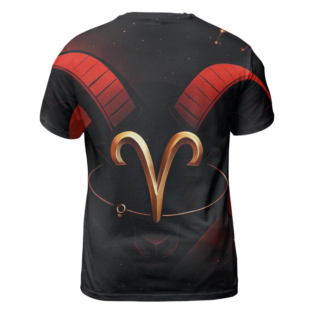 Aries Ram Horns And Mars Orbit Emblem creative print fashion shirts