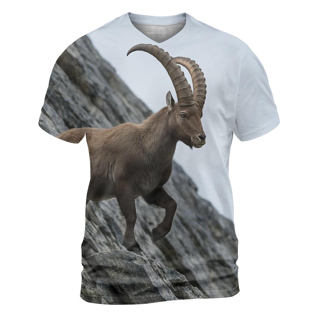 High Scree Passage Alpine Ibex designer pattern shirts