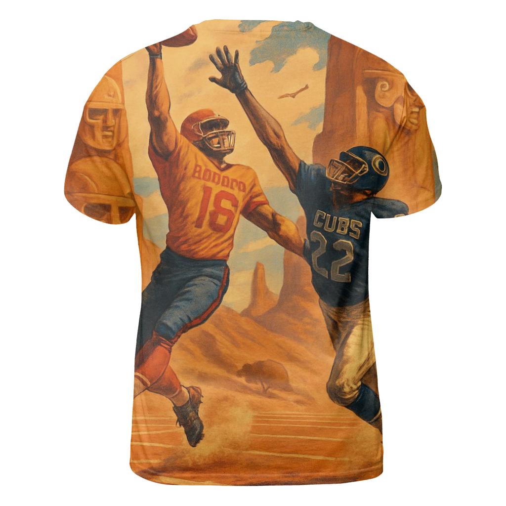 Sunset Canyon Field With Totem Helmets designer pattern shirts