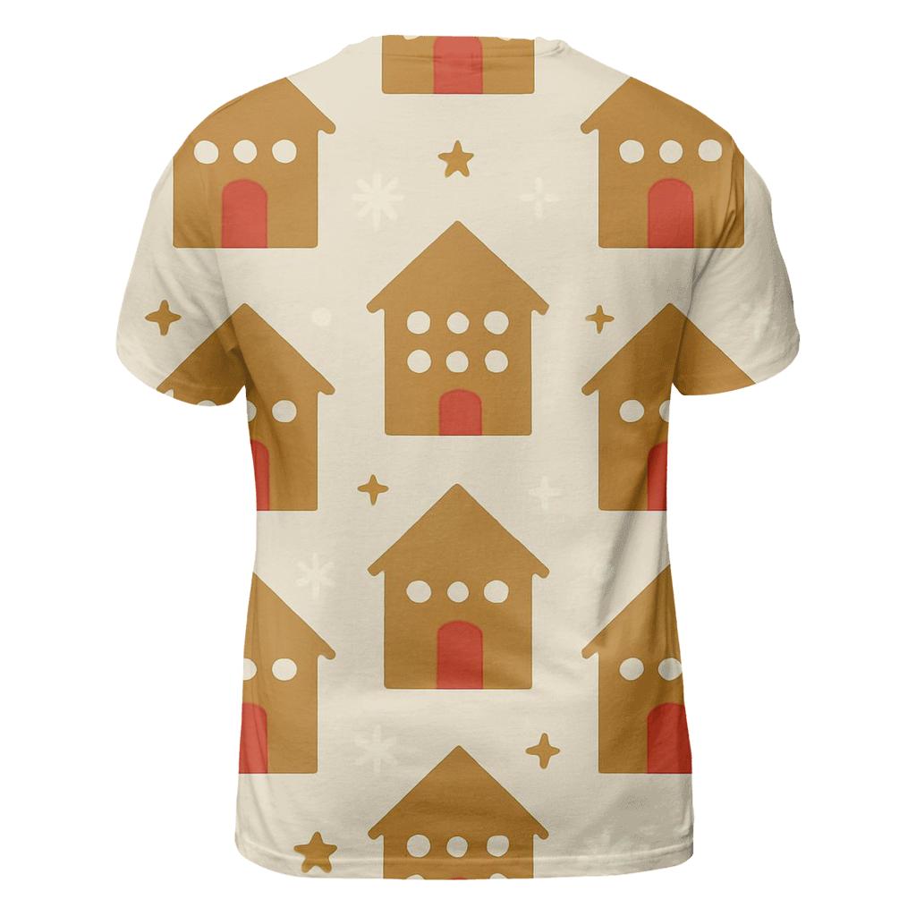 Gingerbread Tile Geometry vibrant all-over design tees