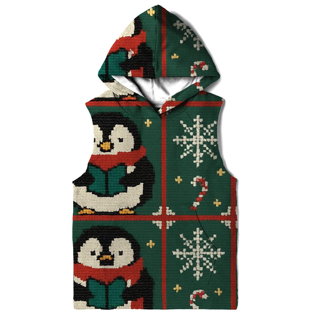 Penguin Caroler Window Grid Design hoodie styles