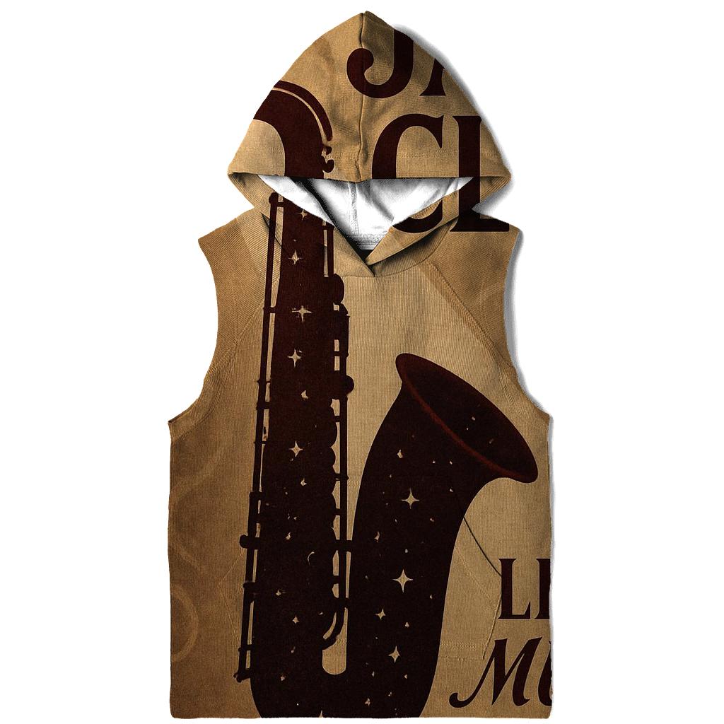 Vintage Jazz Club Night Poster With Starry Spotlight printed hoodies