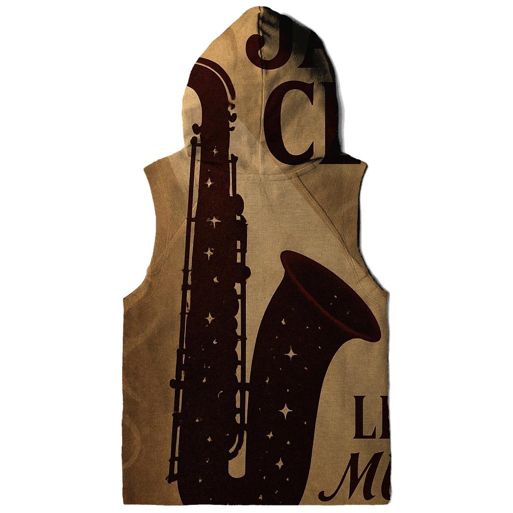 Vintage Jazz Club Night Poster With Starry Spotlight printed hoodies