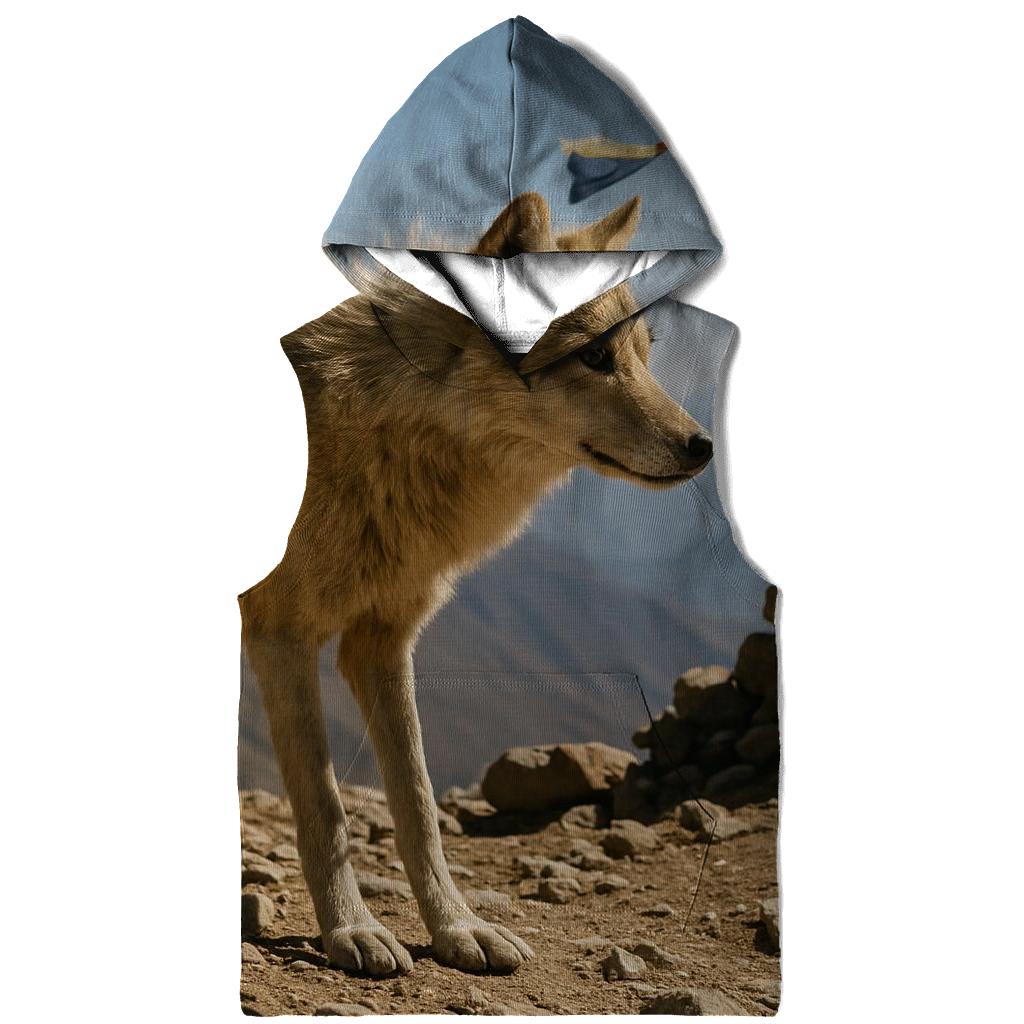 Himalayan Wolf On A High Pass Prayer Flag Ridge hoodie designs