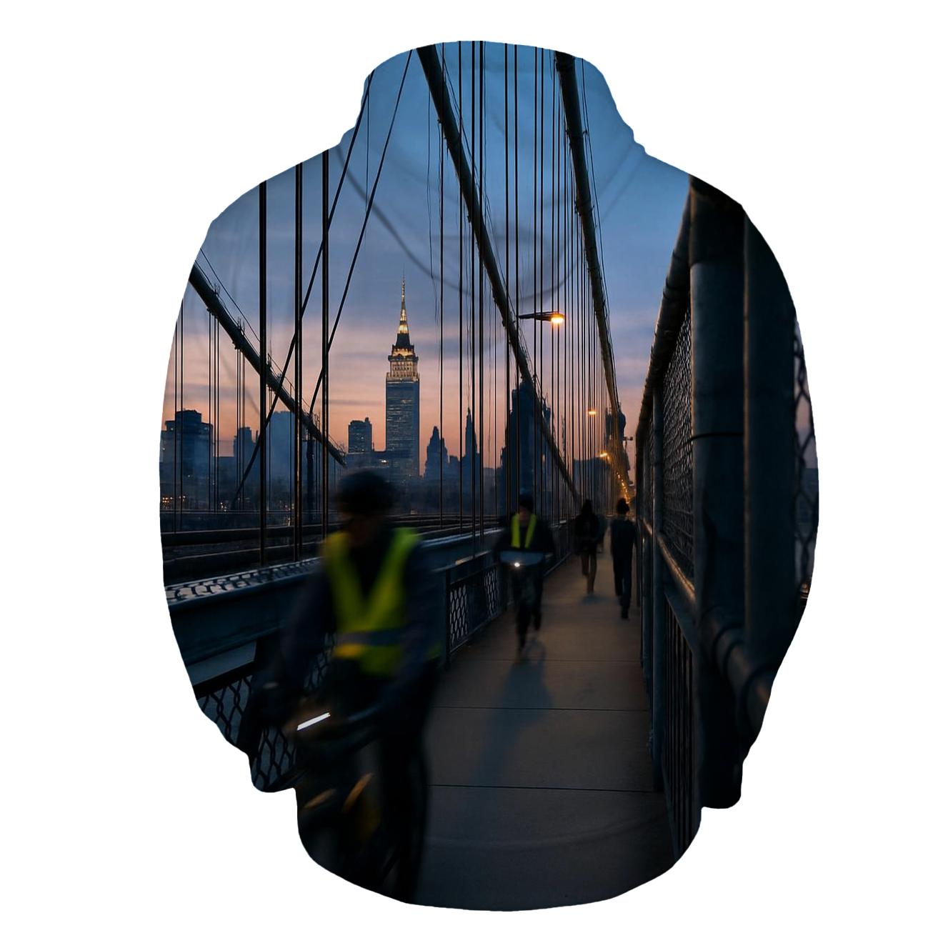 Dawn Commute Over The Manhattan Bridge heavyweight hoodies