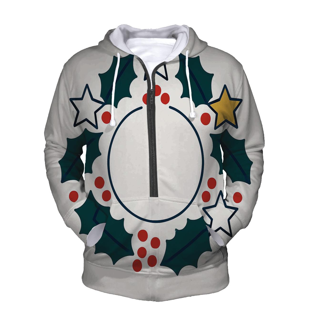 Starry Holly Orbit Wreath embroidered hoodies