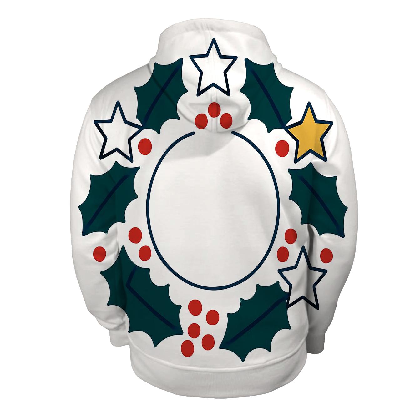 Starry Holly Orbit Wreath embroidered hoodies