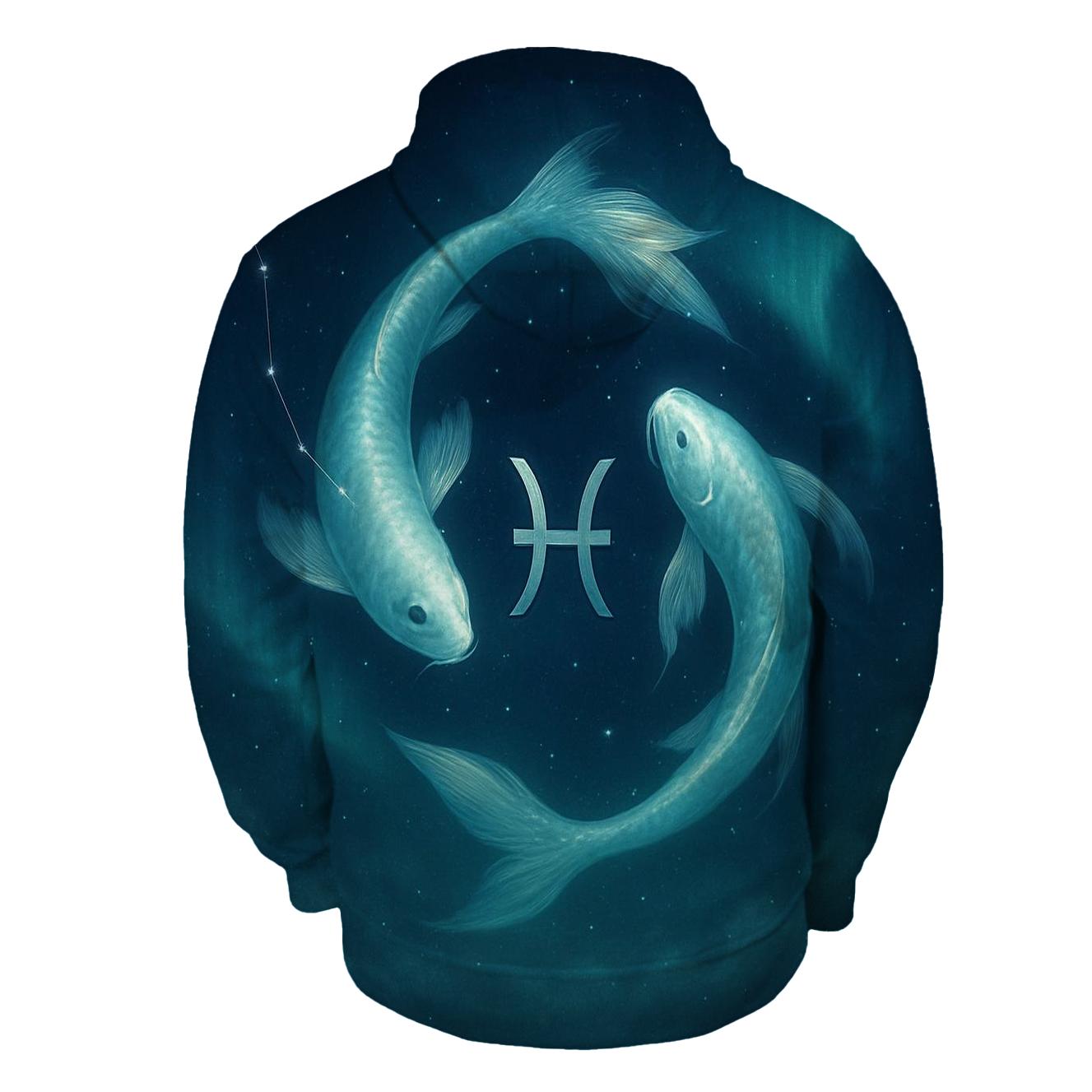 Pisces Twin Fish Aurora Drift hoodie designs