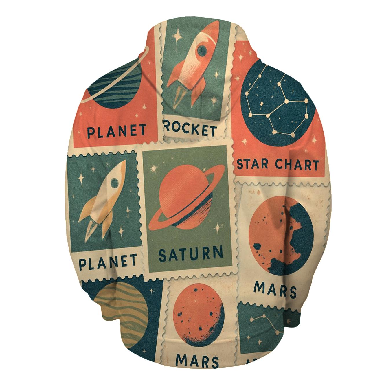 Vintage Space Postage Collage pullover hoodies