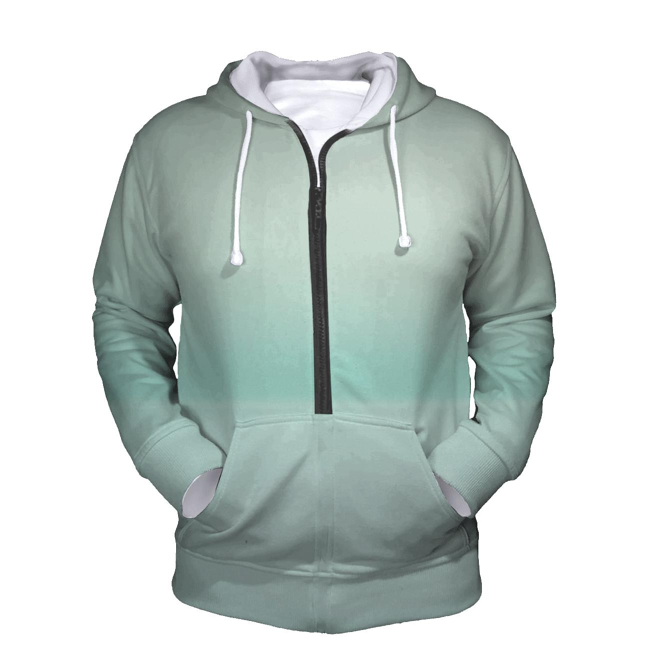 Glacial Mint Horizon Fade embroidered hoodies