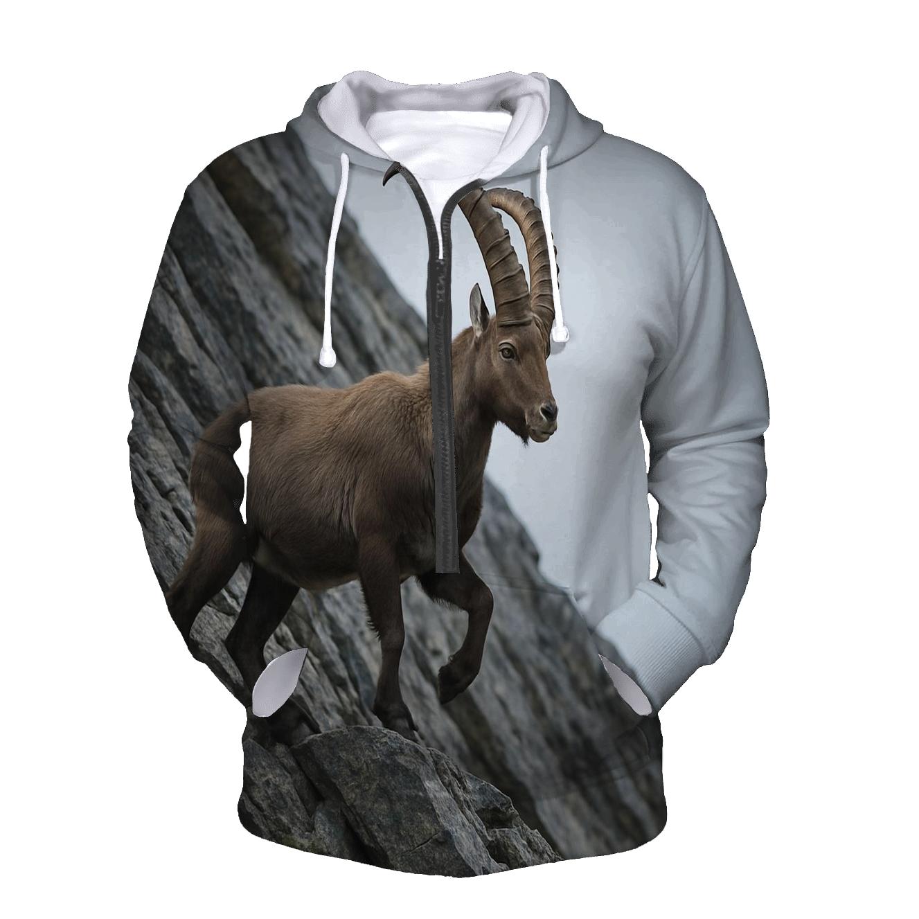 High Scree Passage Alpine Ibex zip-up hoodies