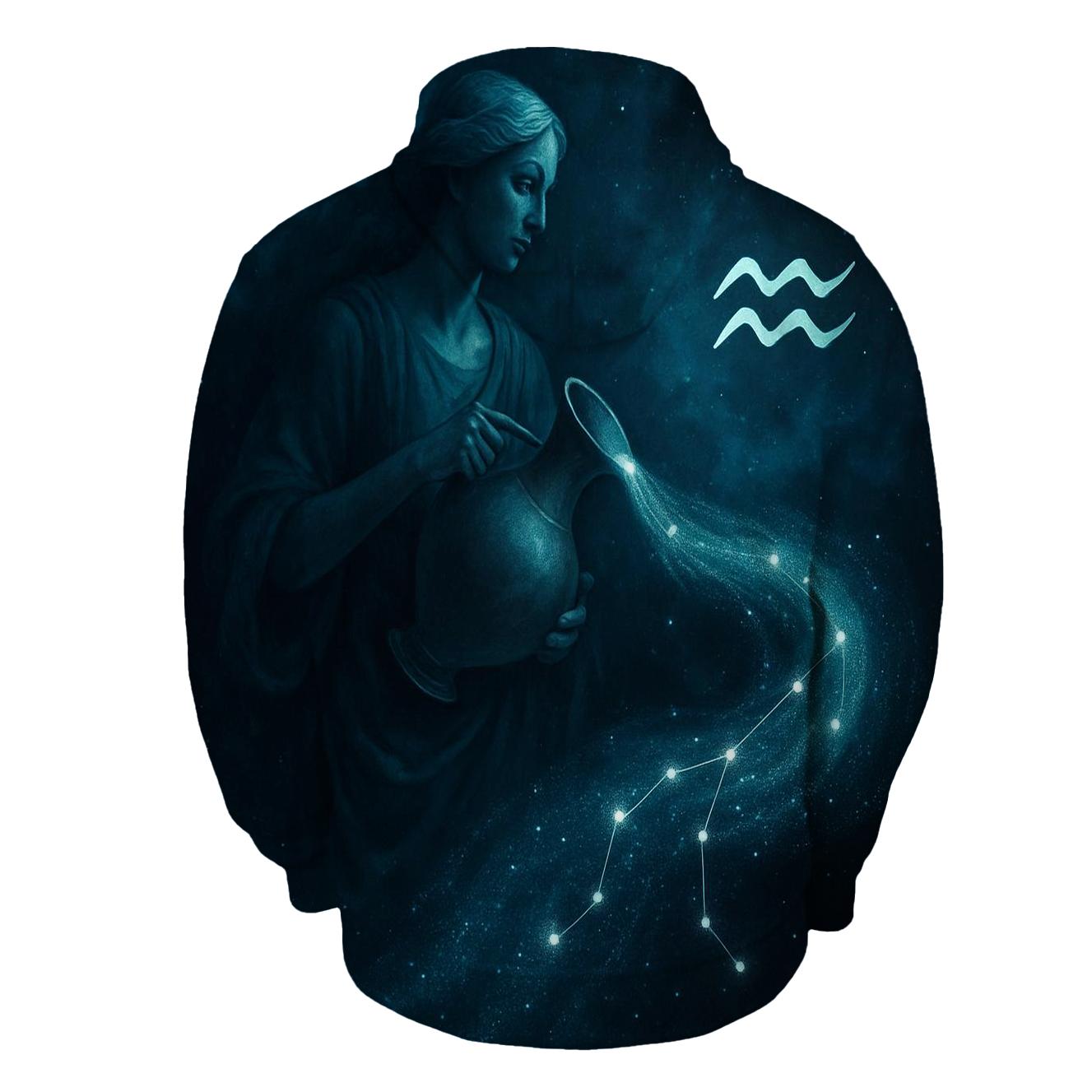 Aquarius Water Bearer Nebula Pour graphic hoodies