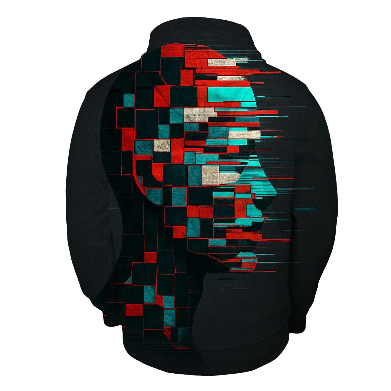 Glitch Mosaic Portrait Silhouette pullover hoodies