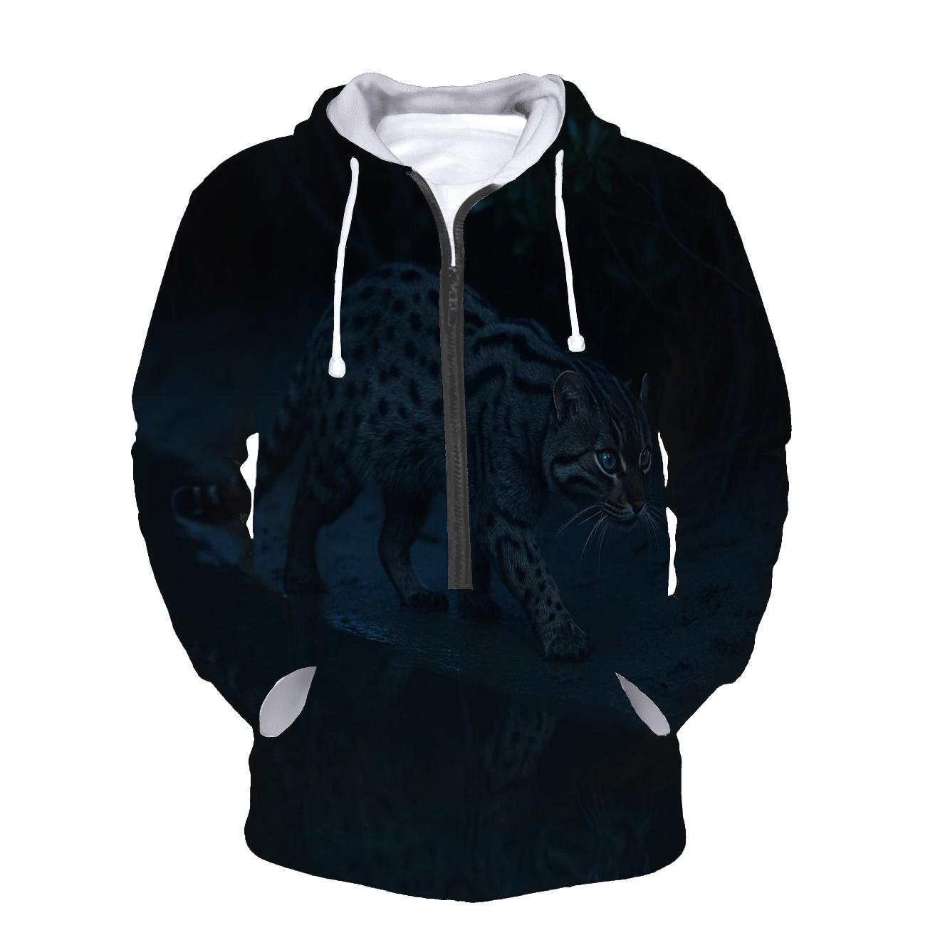 Moonlit Mangrove Prowl Fishing Cat heavyweight hoodies