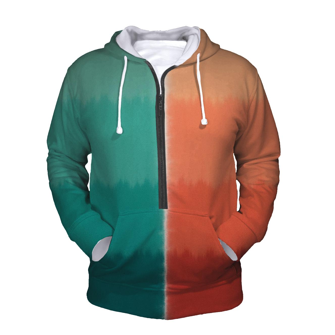 Split Dye Galaxy Dip Gradient Fold premium hoodies