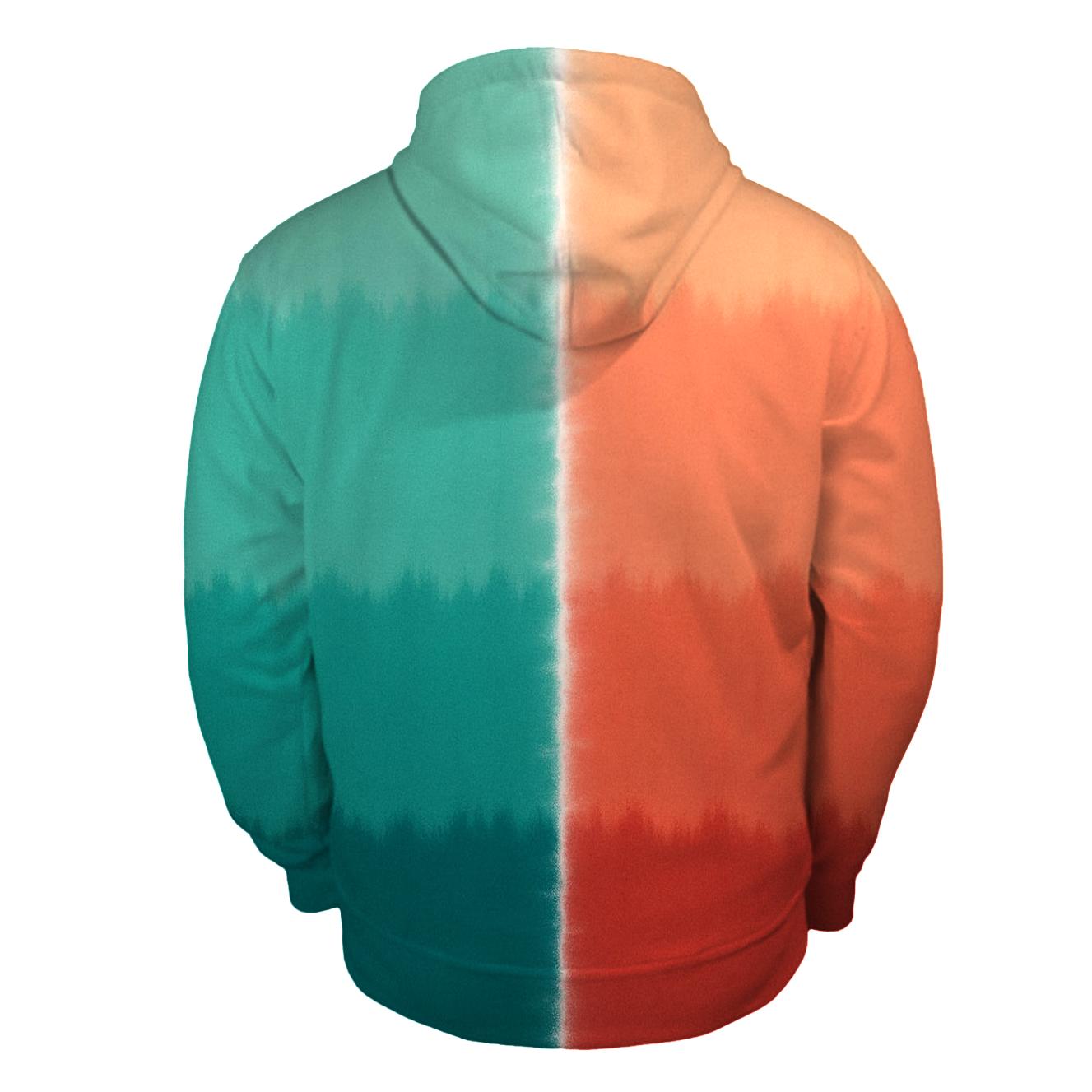 Split Dye Galaxy Dip Gradient Fold premium hoodies