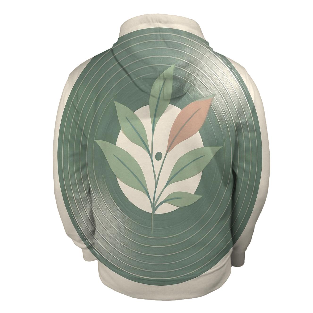 Vinyl Record Botanical Spin pullover hoodies