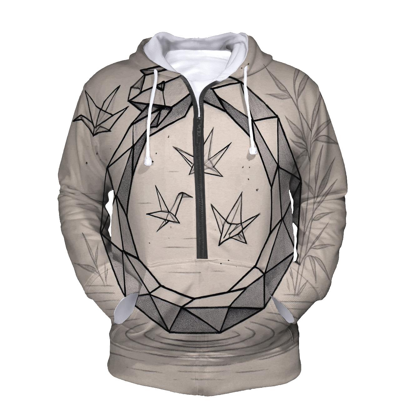 Paper Crane Ouroboros Loop embroidered hoodies