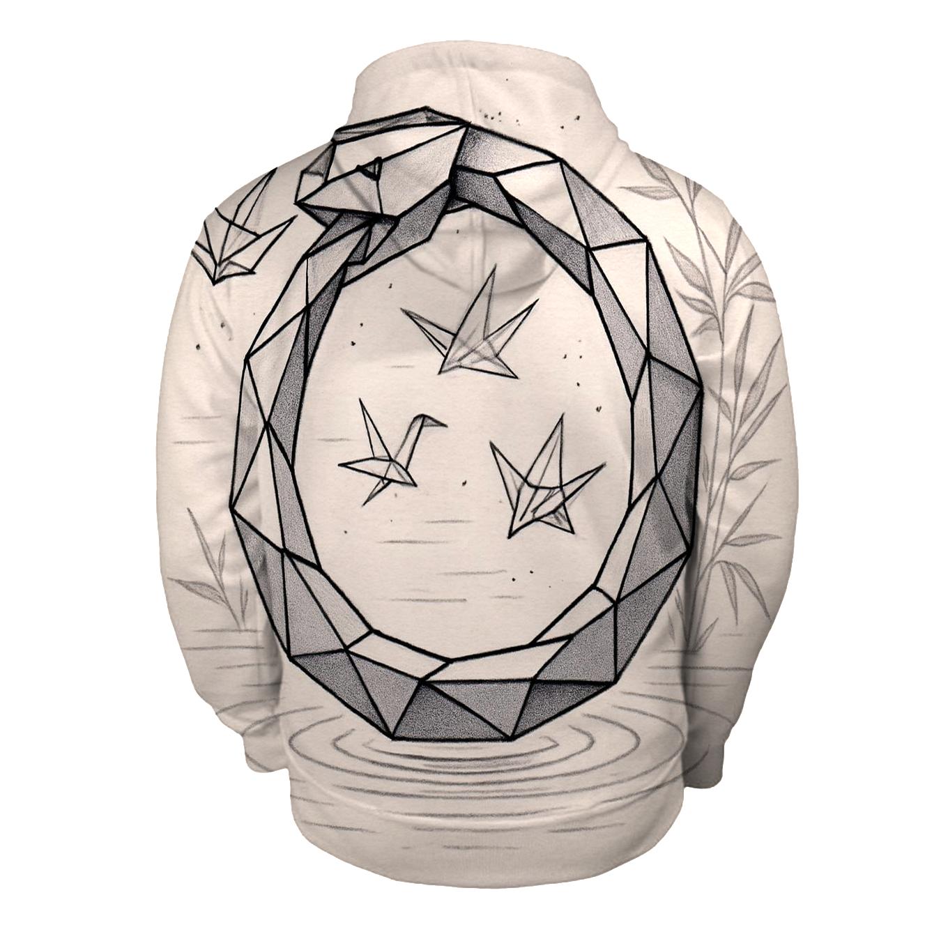 Paper Crane Ouroboros Loop embroidered hoodies