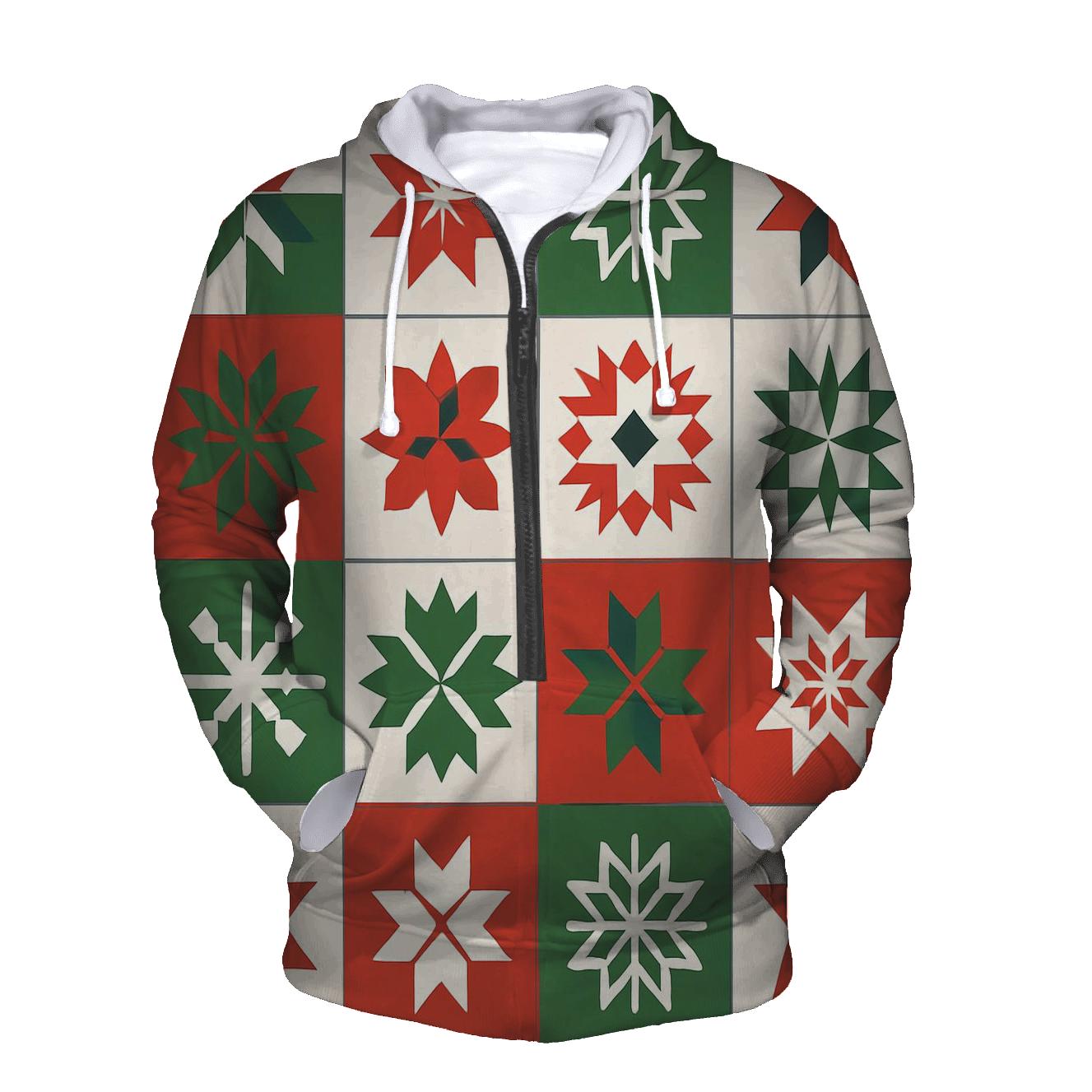 Snowy Star Quilt Blocks hoodie trends