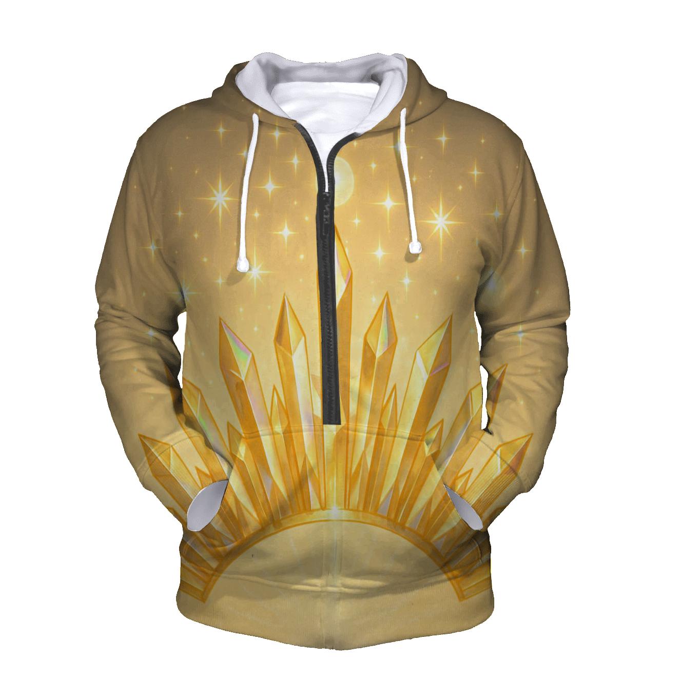 Golden Prism Crownburst embroidered hoodies