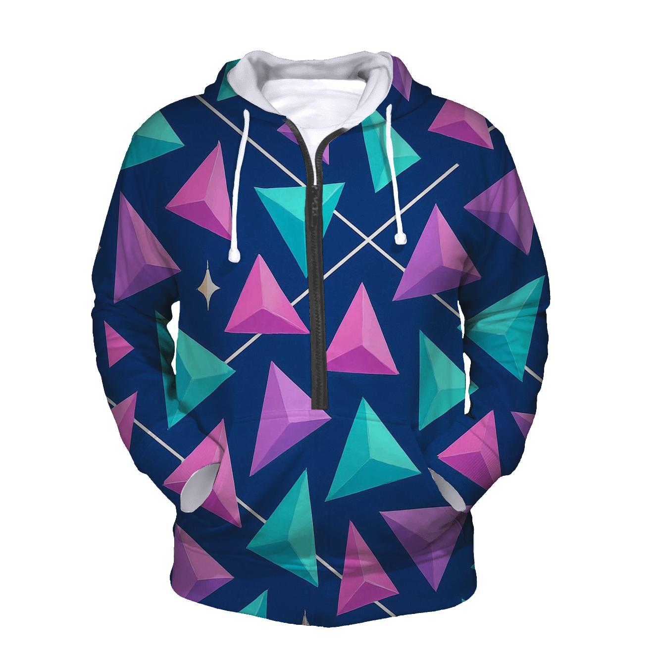 Laser Prism Triangle Scatter premium hoodies