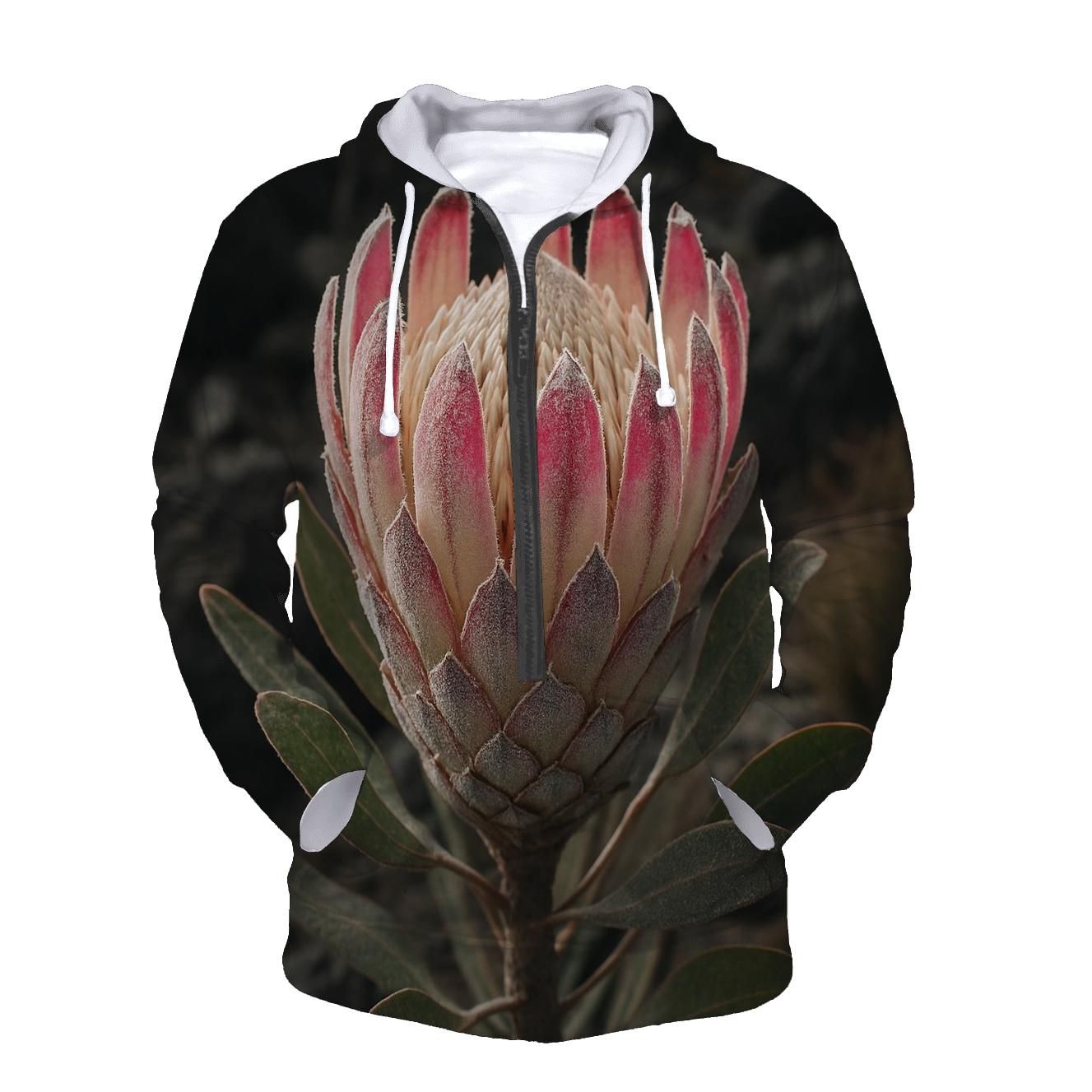 Volcanic Slope Protea Study With Ash Dusting On Bracts pullover hoodies