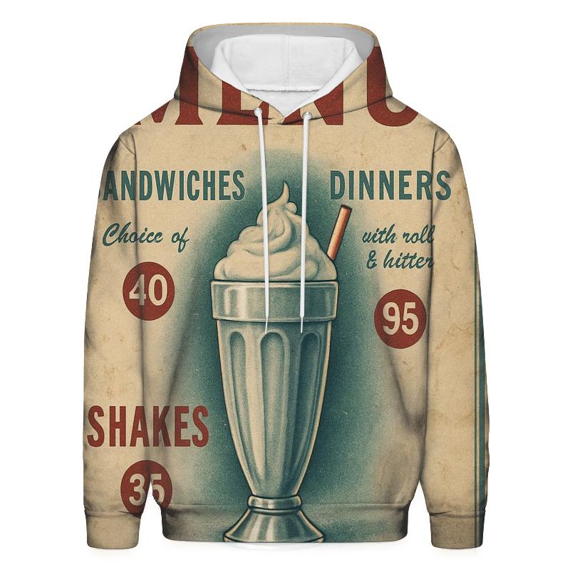 Faded Space Age Diner Menu Poster lightweight hoodies