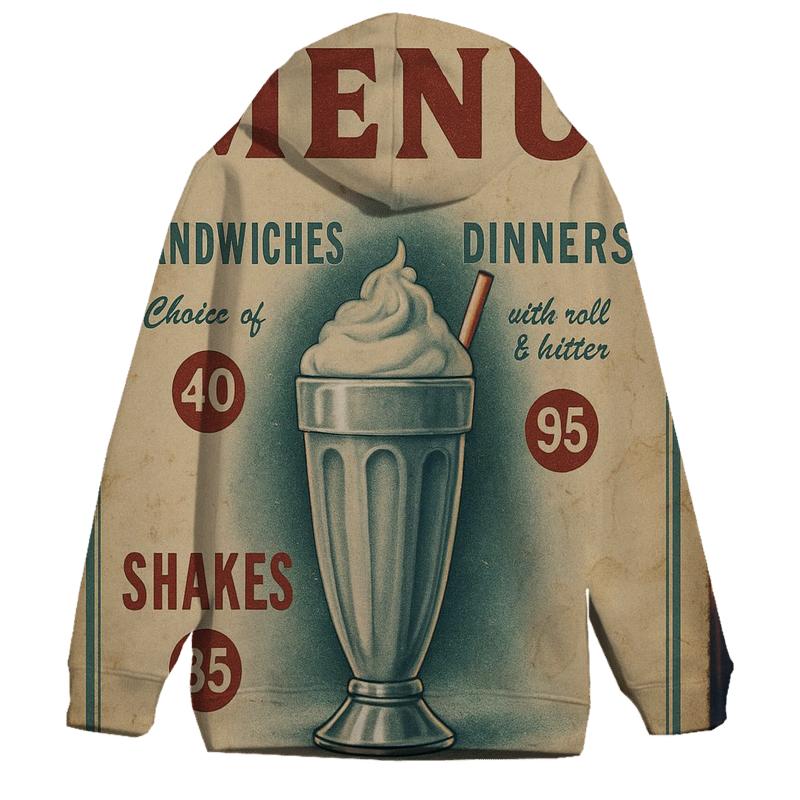 Faded Space Age Diner Menu Poster lightweight hoodies