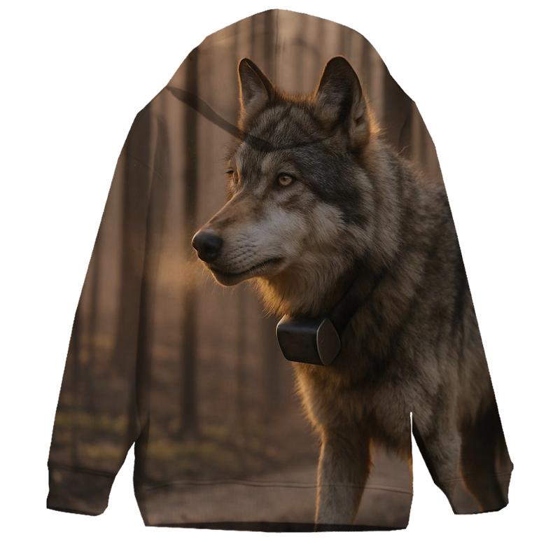 Radio Collared Wolf At The Boreal Firebreak hoodie designs