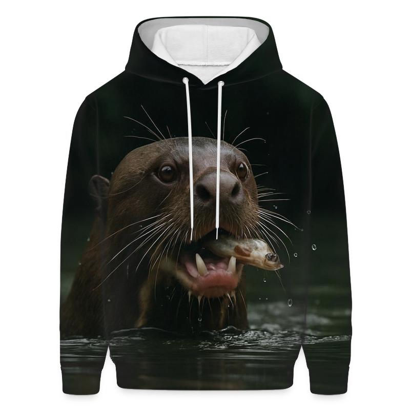 Riverglass Hunter Giant Otter printed hoodies